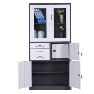 China Modern eye-catching steel swing door poppin filing cabinet / wooden or steel filing cabinet with glass door for sale