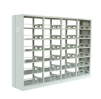 China Double Face Bookcases Wrought Iron Columns Used Bookcase Metal Shelving Book Rack for sale