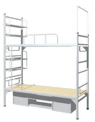 China Simple and contemporary steel pipe bunk bed, bunk bed with drawer stairs, bunk beds for hostels for sale