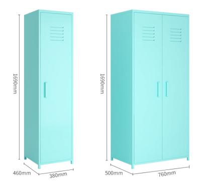 China Modern Firmness Space Saving Furniture Metal Wardrobe Furniture 3 Steel Door Clothes Cabinet for sale