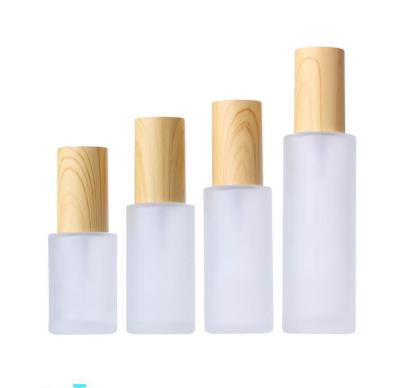 China Personal care 20ml 30ml 40ml 60ml 80ml 100ml 120ml frosted base glass empty liquid bottle for cosmetic lotion for sale