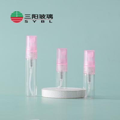 China Personal Care 2ml 3ml 5ml Small Perfume Atomizer Vials Perfume Sample Glass Bottle With Spray Pump Plastic Mini Tester Bottles Cheap High Quality for sale