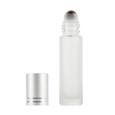 China High Quality Personal Care Frosted 10ml Roll On Glass Bottle 10ml Roll On Bottle With Gemstone Ball for sale