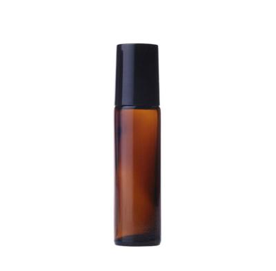 China Personal Care Glass Roll On Bottle 10ml (1/3 oz) Amber Essential Oil Stainless Steel 10ml Rollball Personal Care Oil Bottles In Stock for sale