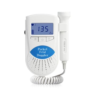 China LCD Display Plastic Portable Handheld Intelligent Noise Reduction Home Doppler Fetal Heart Rate Monitor for sale