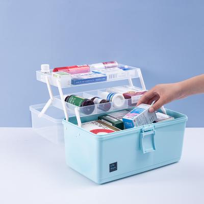 China Hot Selling Storage Medicine Box Three Layer Plastic Chest Home Medicine Use Universal First Aid Kit Box Storage Cabinet for sale