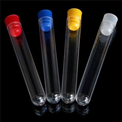 China PP 12*60mm 13*78mm 15*100mm Round Bottom Transparent Plastic Material Blood Test PS Tubes With Screw Caps for sale