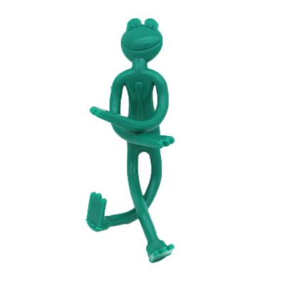 China Modern Decorative Soft Plastic Bendable Reusable Animal Shape Frog Plant Twist Tie Stand Support for sale