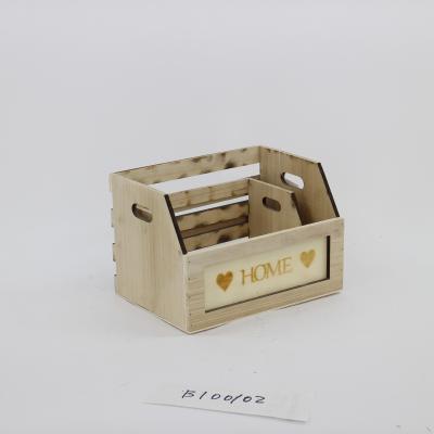 China Promotional Rectangle Shape Europe Products Boxed Storage Basket Solid Wood Wooden Fruit Storage Basket for sale