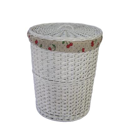 China Willow Woven Gray Laundry Basket Cheap White Handmade Viable for sale