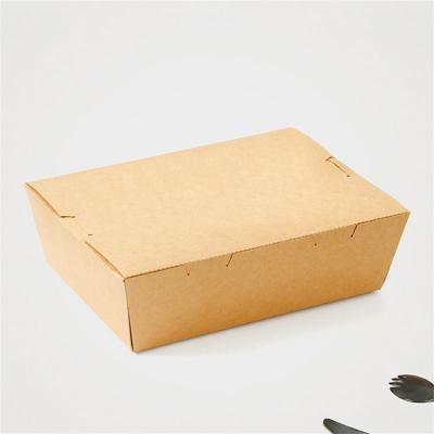 China Biodegradable Folding Eco-friendly Paper Hinged Degradable Custom Paper Noodle Food Lunch Kraft Paper Food Box for sale