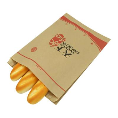 China Recyclable Wholesale Greaseproof Brown Kraft Paper Custom Printed Small Bread Food Packaging Sharp Bottom Paper Bags for sale