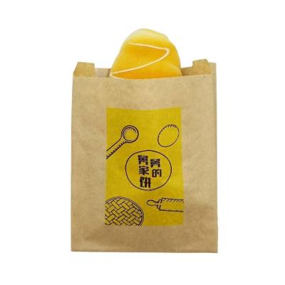 China Recyclable Greaseproof Food Grade V Flat Bottom For Food Packaging Sharp Bottom Paper Bags With Custom Logo for sale