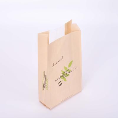 China Disposable Eco - Friendly Packaging Custom Size Food Grade Brown Paper Bag With Clear Window for sale