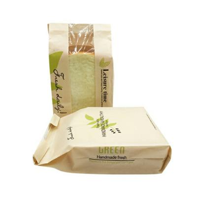 China Wholesale Custom Bulk Cheap Price Disposable Kraft Pattern Printing Paper Roll Bags With Window Tin-tie for sale