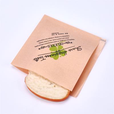 China Logo Disposable Wax Waffle Triangle Brown Bread Packets and French Fries Greaseproof Custom Waterproof Paper Bags for sale