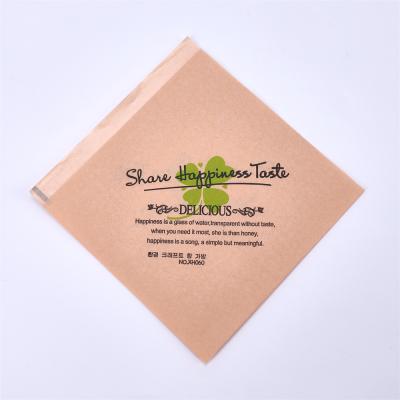 China Food Grade Greaseproof PE Wax Coated Natural Storage Packaging Waterproof Triangle Food Donuts Bread Printed Paper Bag for sale