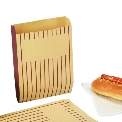 China Recyclable Kebab Bread Packaging Restaurant Recycle Sandwich Color Pointed Bottom Paper Bags With Logo Print for sale