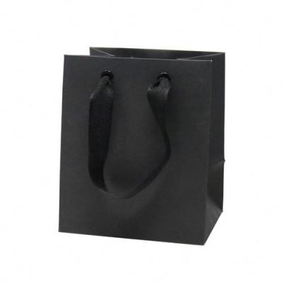 China Wholesale Luxury Customized Paper Bag Recyclable Take Out Jewelry Shopping Black Art Paper Bags With Handle for sale