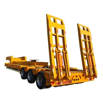 China Factory Outlet Truck Trailer 3 Axle 3 Axle 3 Axle Low Flatbed Semi Truck Semi Trailer Axel Truck Trailers for Sale Huatong for sale