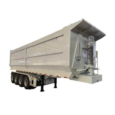 China Low Price 3 Truck Trailer 4 Axle 60 Ton 45cbm U Shape Hydraulic Dump Tipper Truck Semi Trailer for sale