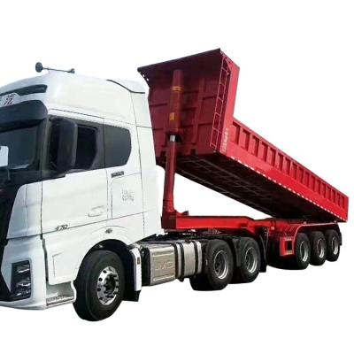 China Chinese Custom Tipper Tractor Side Truck Trailer 3 Axles Hydraulic Tipper Trailer for sale