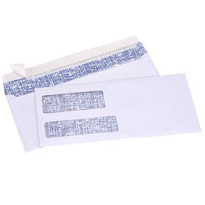 China Peel& seal or can do drool glue customized packaging double paper envelope security window envelopes for sale