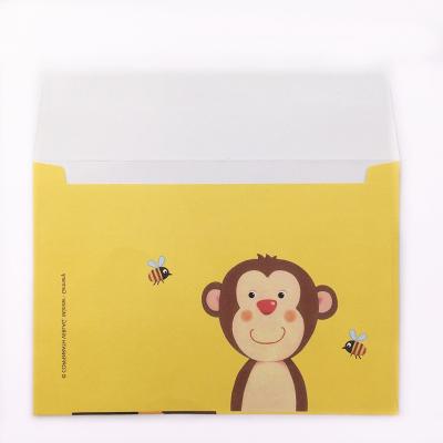 China Promotional Custom Cute Gift Envelope Hot Selling Monkey Printing Paper Envelope Bag Pasted Glue for sale