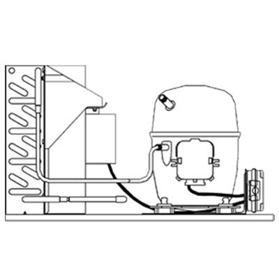 China The 12cc/rev Hotels Air Cooled Condensing Unit is used in dehumidifiers, air dryers, laboratory equipment and portable climate controls for sale