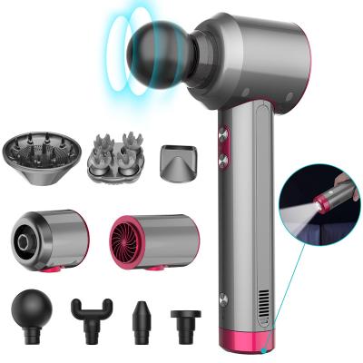 China Multifunctional Cordless Massager Li-ion Battery Rechargable Fascial Massager Gun with Led Torch for sale