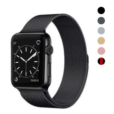 China Adult Fashion Mesh Loop Stainless Steel Metal Smart Watch Strap Milanese Watch Band For Apple Watch Series 7 Band 41/45mm for sale