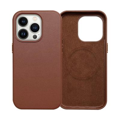 China New colors shockproof macsafe leather cover for iPhone 14 pro Max Plus Magnet Case Wireless charging from original package for sale