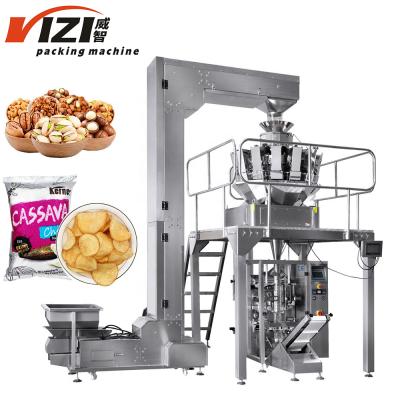 China Food Vffs Date Printing Automatic Plastic Bag Chips Peanuts Packaging Machine for sale