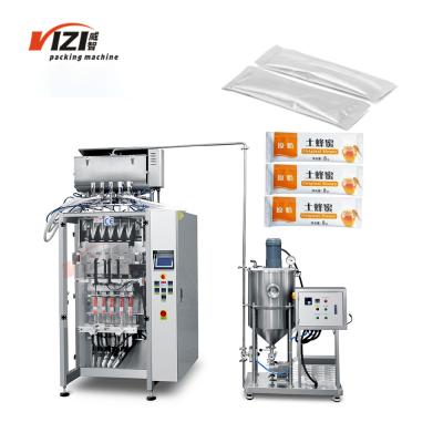 China Honey Sauce 5 Lane Automatic Stick Bag Film Roll Food Vertical Isolation Liquid Filling Stick Packaging Machine for sale