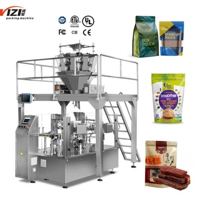 China Automatic rotary food premade pouch doypack packaging machine filling snack bag into zipper bag for sale for sale