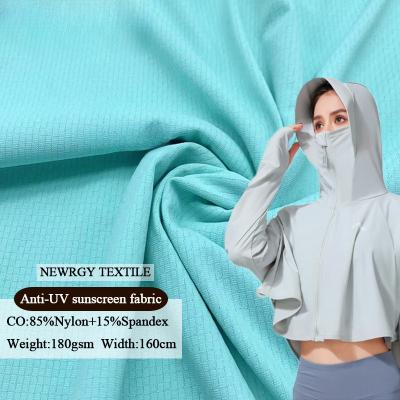 China Free Sample Breathable UV Resistant Functional Protection Polyester Spandex UPF50+ Ice UV Stretch Fabric For Outdoor uniqlo for sale