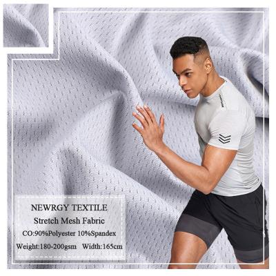 China Lightweight Anti Drifit Pill Breathable Sportswear Absorbent Wicking Tank Top Knit Polyester Spandex Mesh Jacquard Stretch Fabric for sale