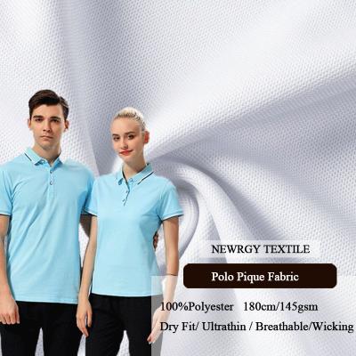 China Stretch China Fabric Manufacture 150 GSM Polo Shirts 100 Polyester Knitted Dry Fit Sport PK Interlock Fabric for sale