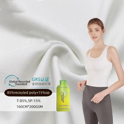 China Breathable Recycled Yoga Leggings Pants Sports Bra Yogawear Fabric Simple Stretch Clothing GSM Techniques Style Sportswear Pattern Knitted Eco for sale