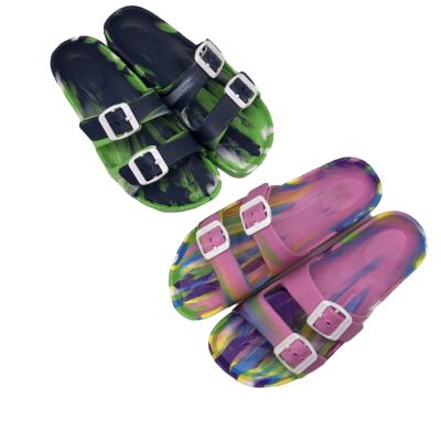 China Wholesale Cheap Slippers EVA Material Beach Outdoor Colorful Fashion Trend Summer Ladies Shoes Printed Buckle Slippers High Quality Sliders for sale