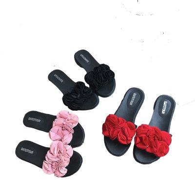 China Lady High Quality Cheap Outdoor Slippers Fashion Trend Fashion Factory Directly Wholesale Flower Plastic Women Flat Beach Sandals for sale