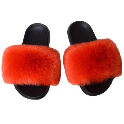 China Latest Design Logo Faux Fur Slippers Customized Fashion Trend Cross Faux Fur Upper Slippers For Women Indoor Outdoor Slides for sale