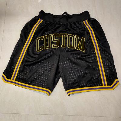 China Fashion Breathable Wholesale Men's Embroidery Double Net Custom Colors High Quality Basketball Shorts for sale