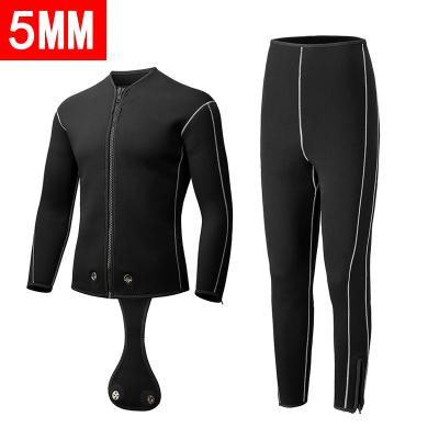 China Deep Diving Suit Waterproof Male Professional Diving Suit Fish Hunting 3/5mm Diving Free Outdoor Black Zipper Warm Split Wetsuit for sale