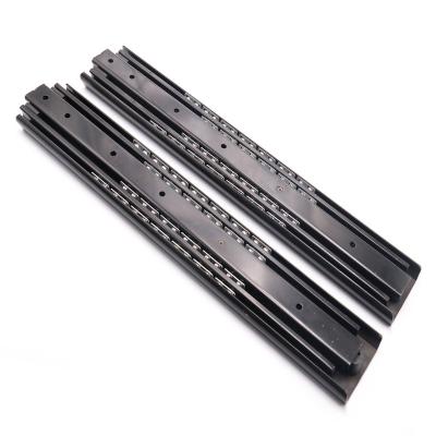 China AEB 76mm Three Times Electrophoretic Black Heavy Steel Ball Self Locking Slide for sale