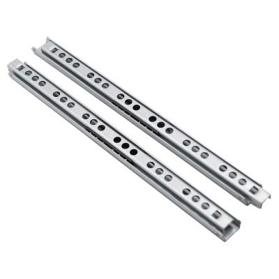 China Chinese Steel Side Mounted White Color 17mm Mini Drawer Slide Telescopic Double Opening Slide Drawer for sale