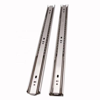 China Three Times Full Extension 35mm Ball Bearing Stainless Steel Drawer Telescopic Channel Runner For Wooden Drawer for sale