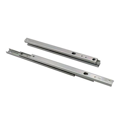 China Double Extension Ball Bearing Guide Rail 17mm Double Wall Drawer Slide Type for sale