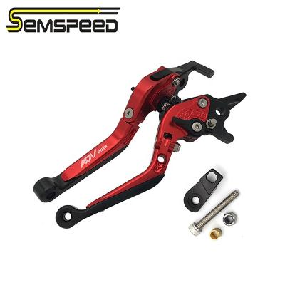 China CNC Aluminum 6061 SEMSPEED Anodized Motorcycle 3d Corrugated Shape Brake Grab Folding Parking Levers Handles For HONDA ADV150 for sale