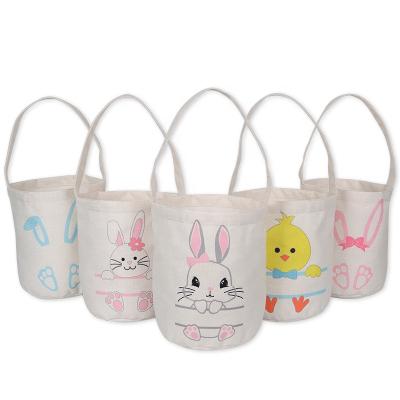 China Durable Personalized Sublimation Easter Bunny Bucket Bag Popular Candy Kids Easter Gift Single Basket for sale